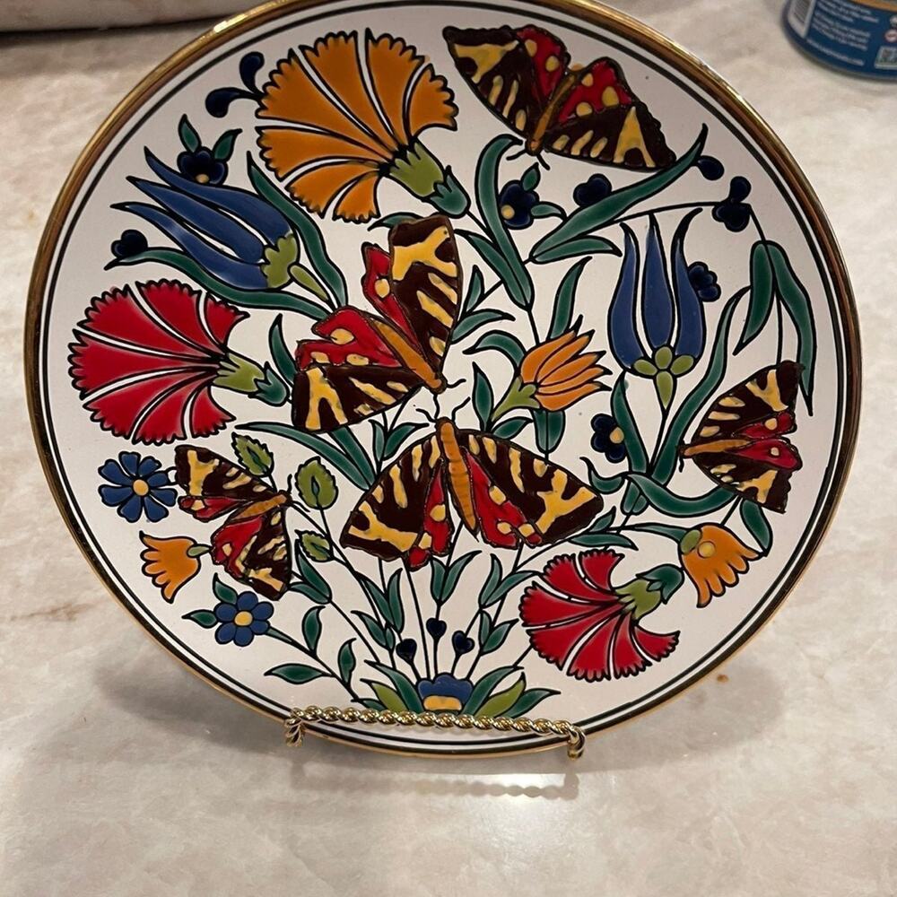 MANOUSAKIS Keramik From Greece handmade decorative plate 7-1/4”